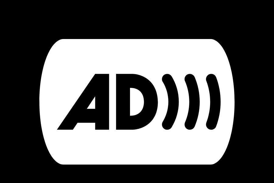 Audio waveform with description segments placed between dialogue