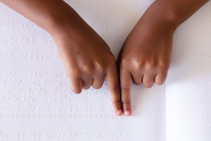 Uncontracted Braille page detail